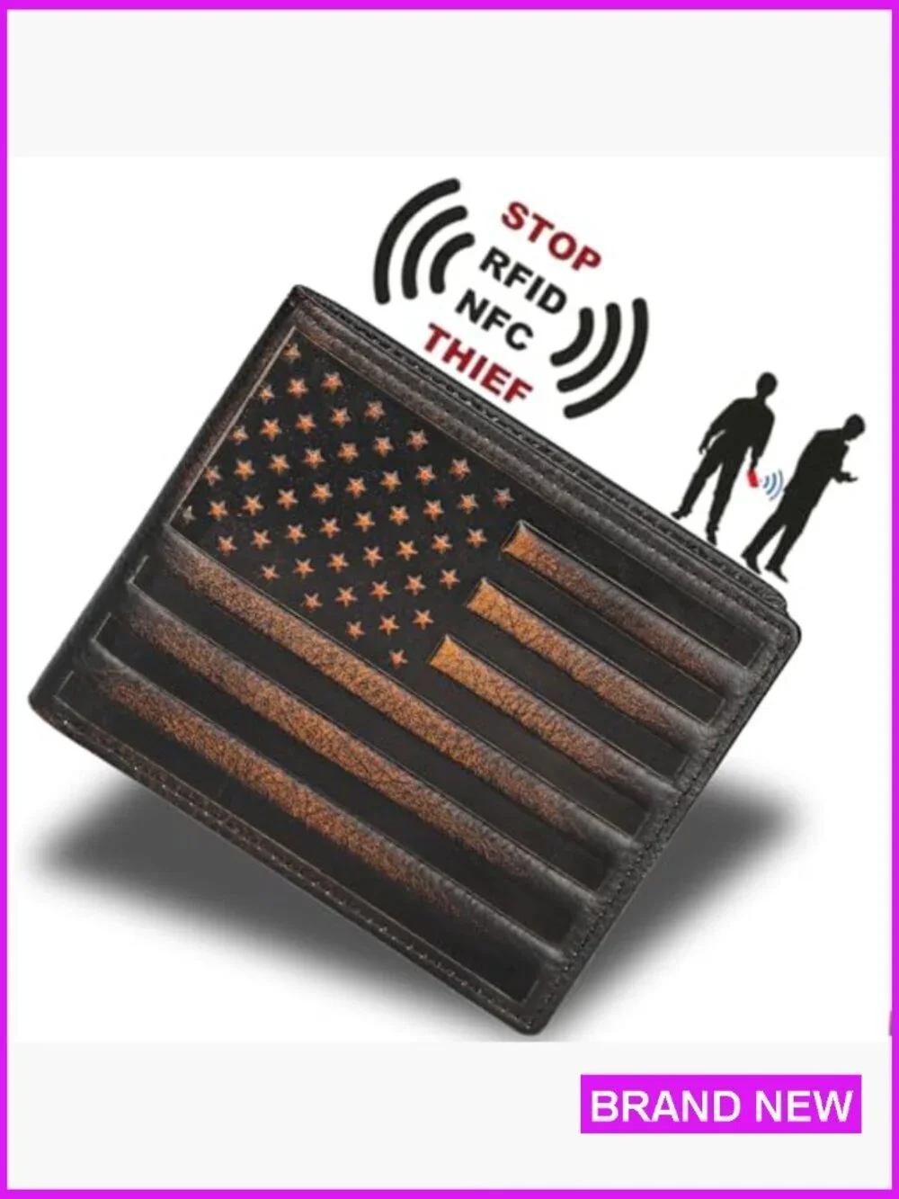 Men's Bifold Wallet RFID Blocking Full Grain Leather Extra Capacity Multiple